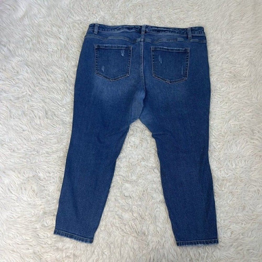 Lane Bryant Flex Magic Waistband Mid Rise Skinny Curvy Jean Size 24P Distressed - Picture 2 of 10